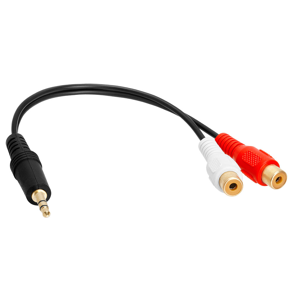 3.5mm Mini Plug to 2 RCA Female Audio Stereo Adapter